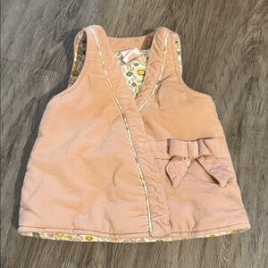Shabby Chic Floral and Pink Corduroy Vest